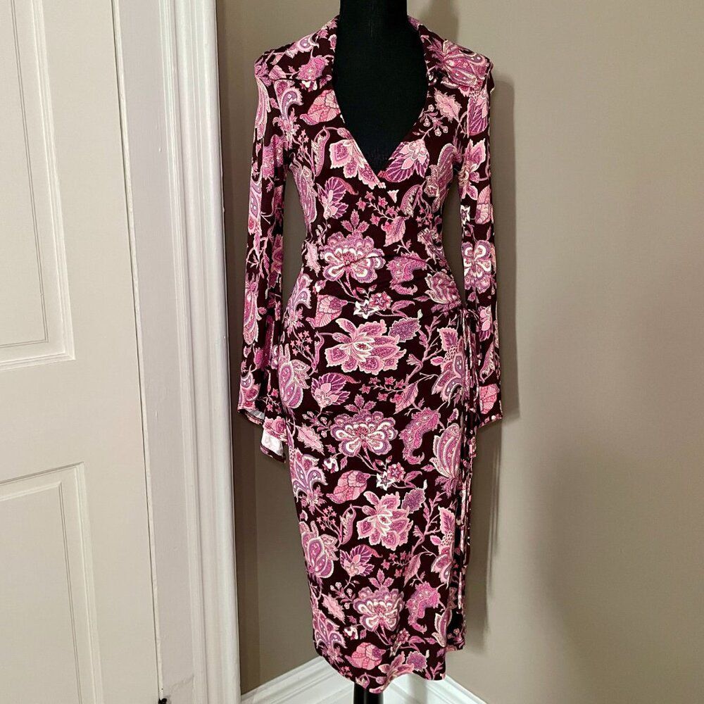 ARDEN B Vintage Y2K Made in USA Floral Paisley Viscose Midi Dress S
